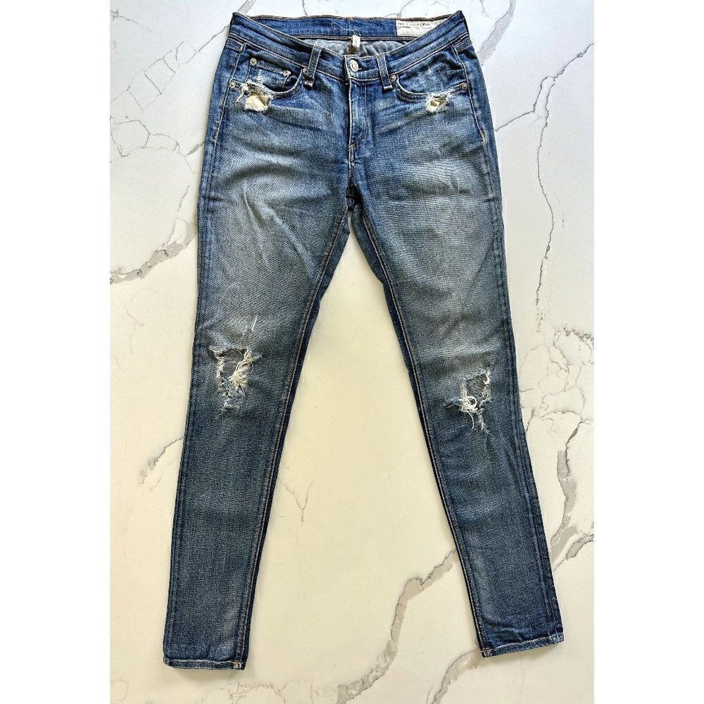 Rag & Bone x Intermix Skinny Jeans in Destroyed with Holes Size 26